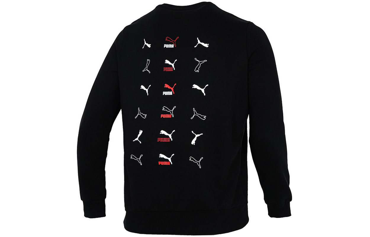 Puma Black Relaxed Fit Crewneck Pullover Sweatshirt for Running & Casual 533144-51