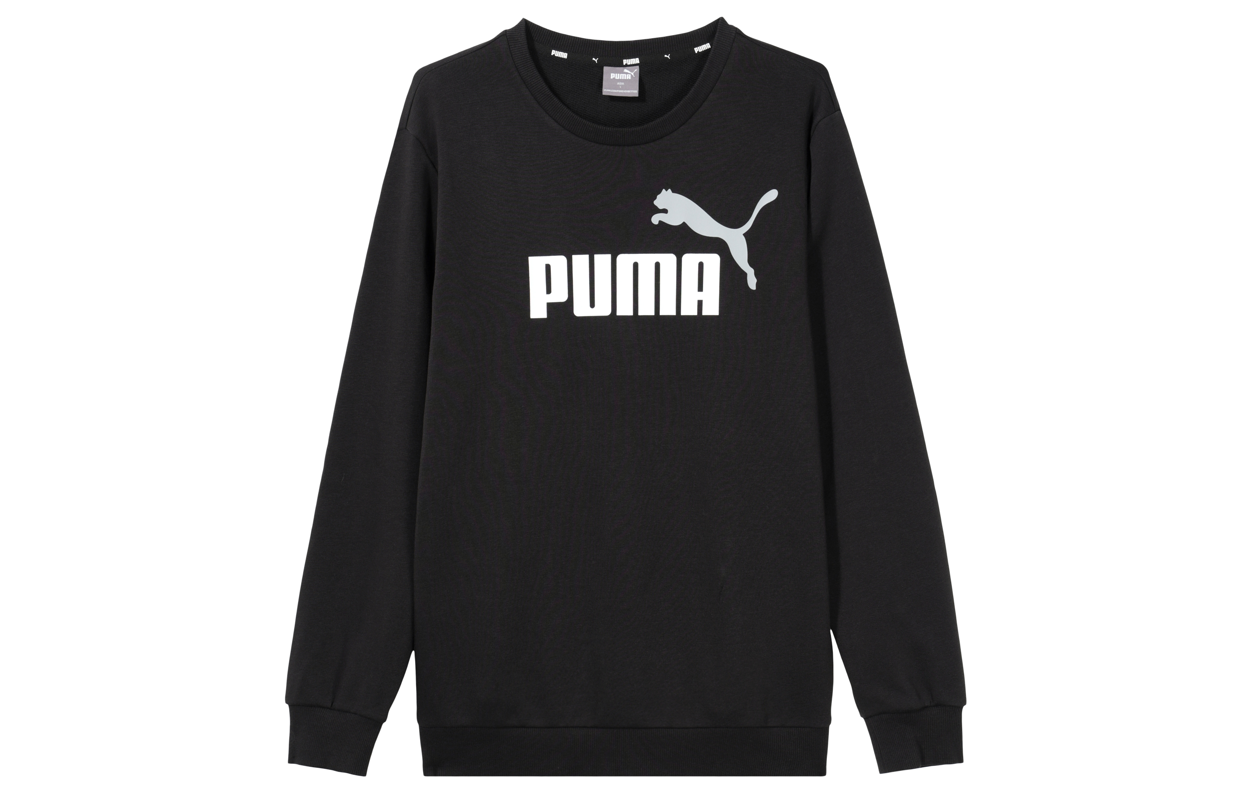 Puma Black Retro Crewneck Sweatshirt with Letter Logo 589007-61