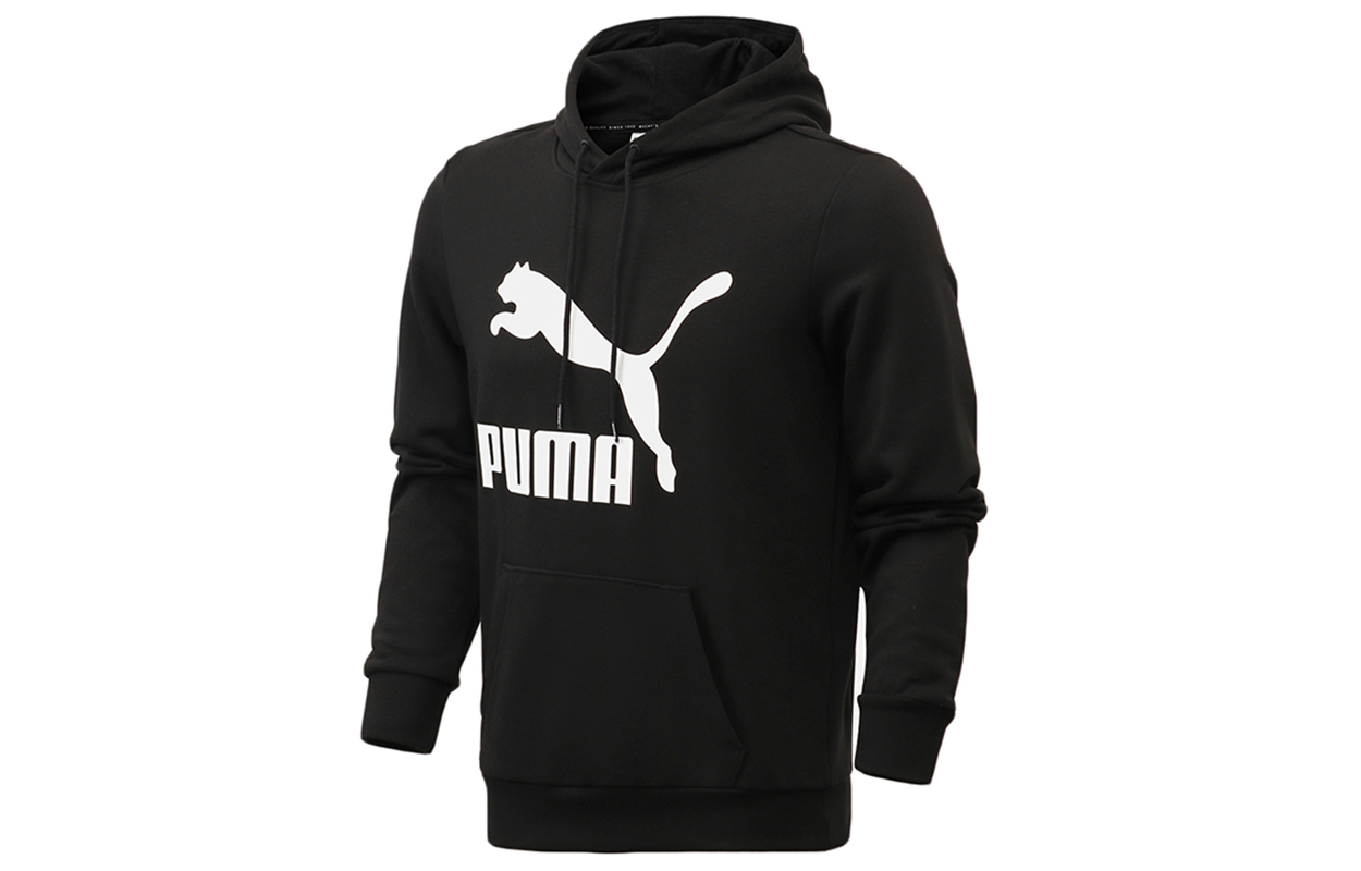 Puma Black Retro Logo Print Casual Hoodie 531369-01