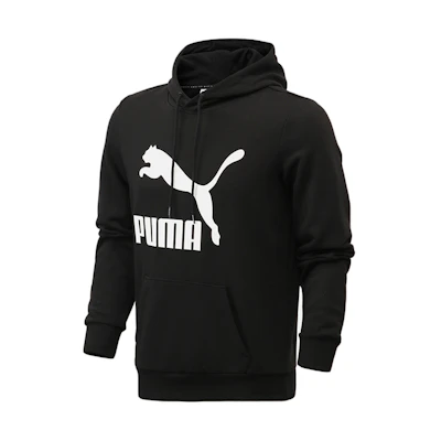 Puma Black Retro Logo Print Casual Hoodie 531369-01