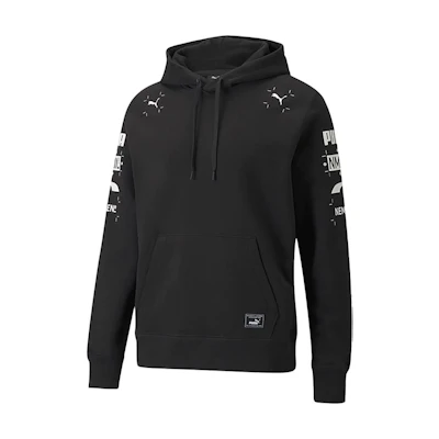 Puma Black Retro Sports Letter Print Pullover Hoodie 530451-01