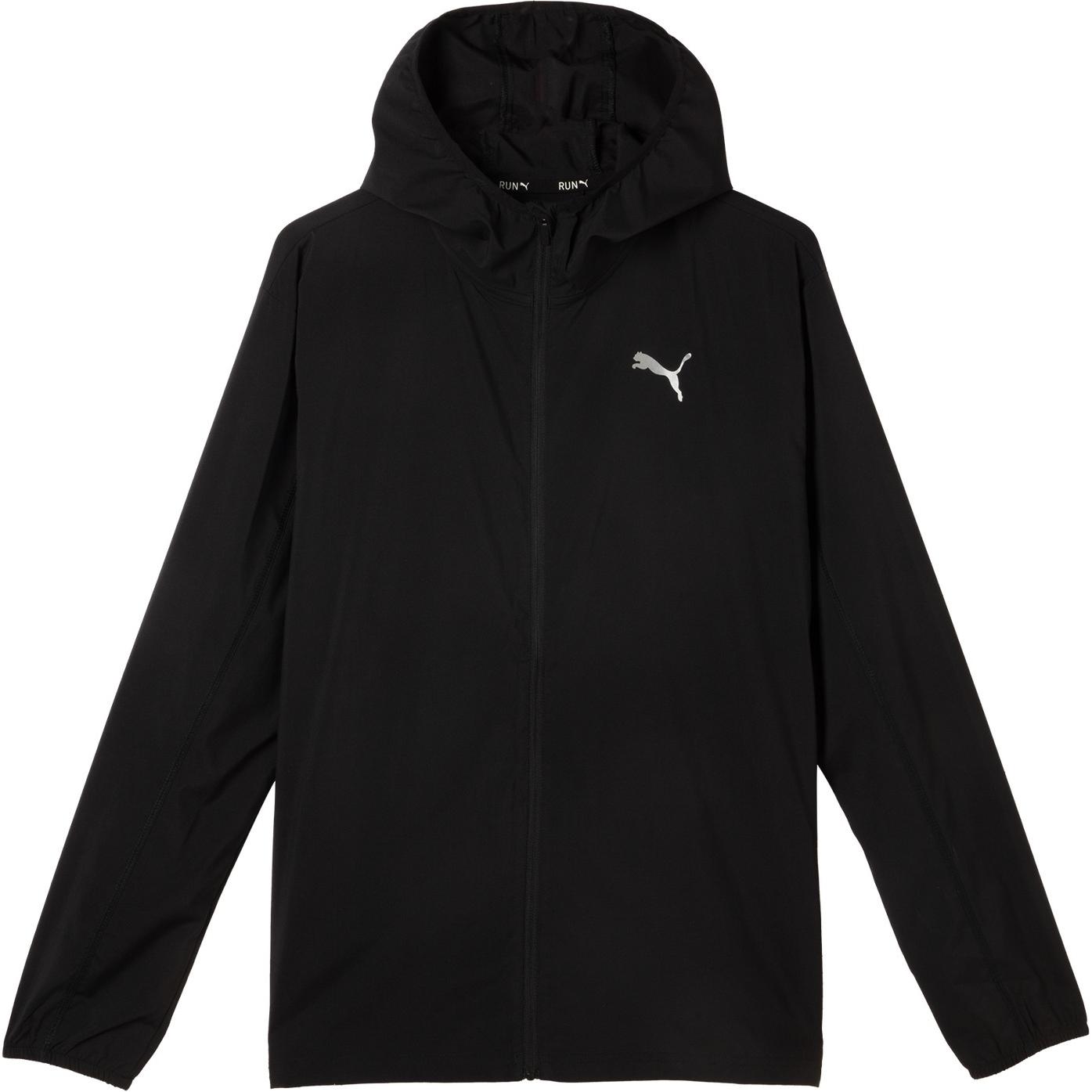 Puma Black RUN PLCD Logo Zip-Up Hoodie Jacket 522415-01