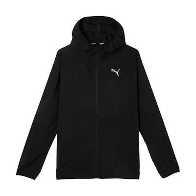 Puma Black RUN PLCD Logo Zip-Up Hoodie Jacket 522415-01