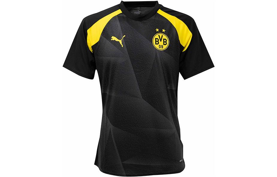 Puma Black Short-Sleeve Crewneck Soccer Jersey with Logo Print. 771797-01