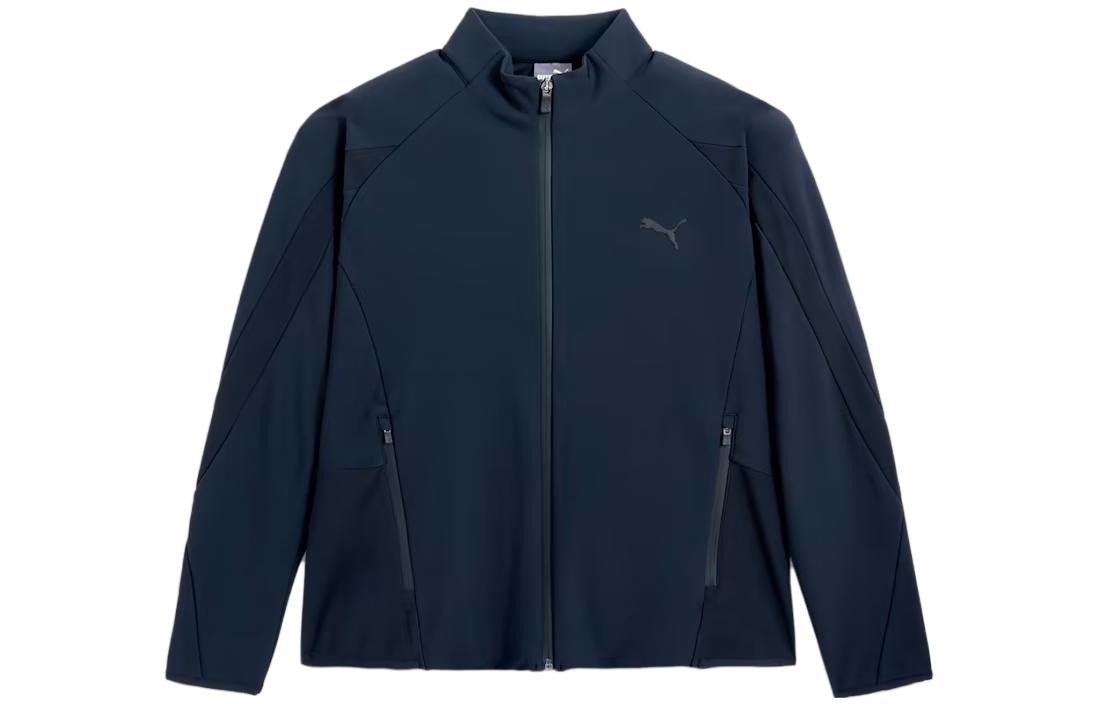 Puma Black Solid Color Loose Fit Stand Collar Jacket 940050-01