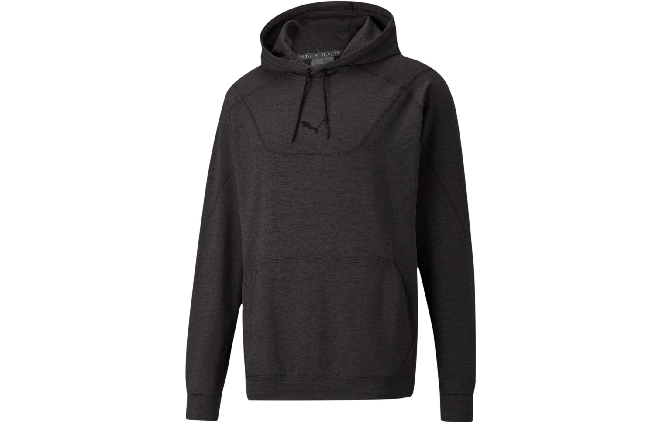 Puma Black Solid Color Training Hoodie Long-Sleeve Pullover 521045-01