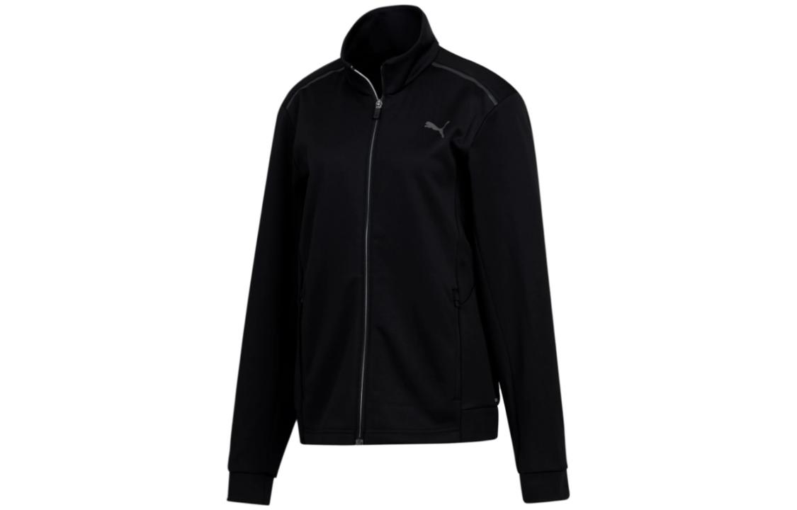 Puma Black Solid Logo Stand Collar Zip-Up Jacket 933474-01