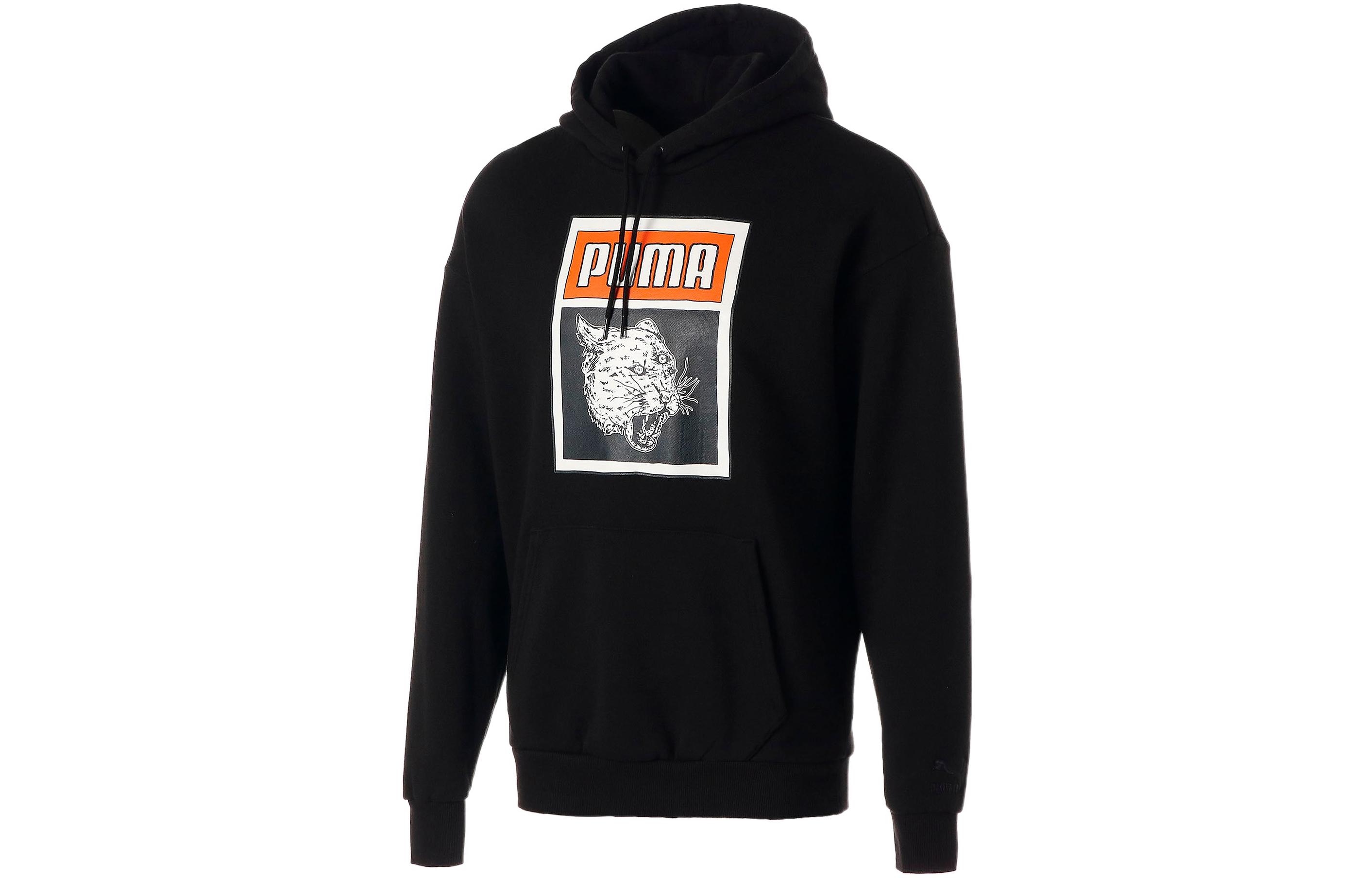 Puma Black Sweatshirt with Lettering and Animal Print 622655-01
