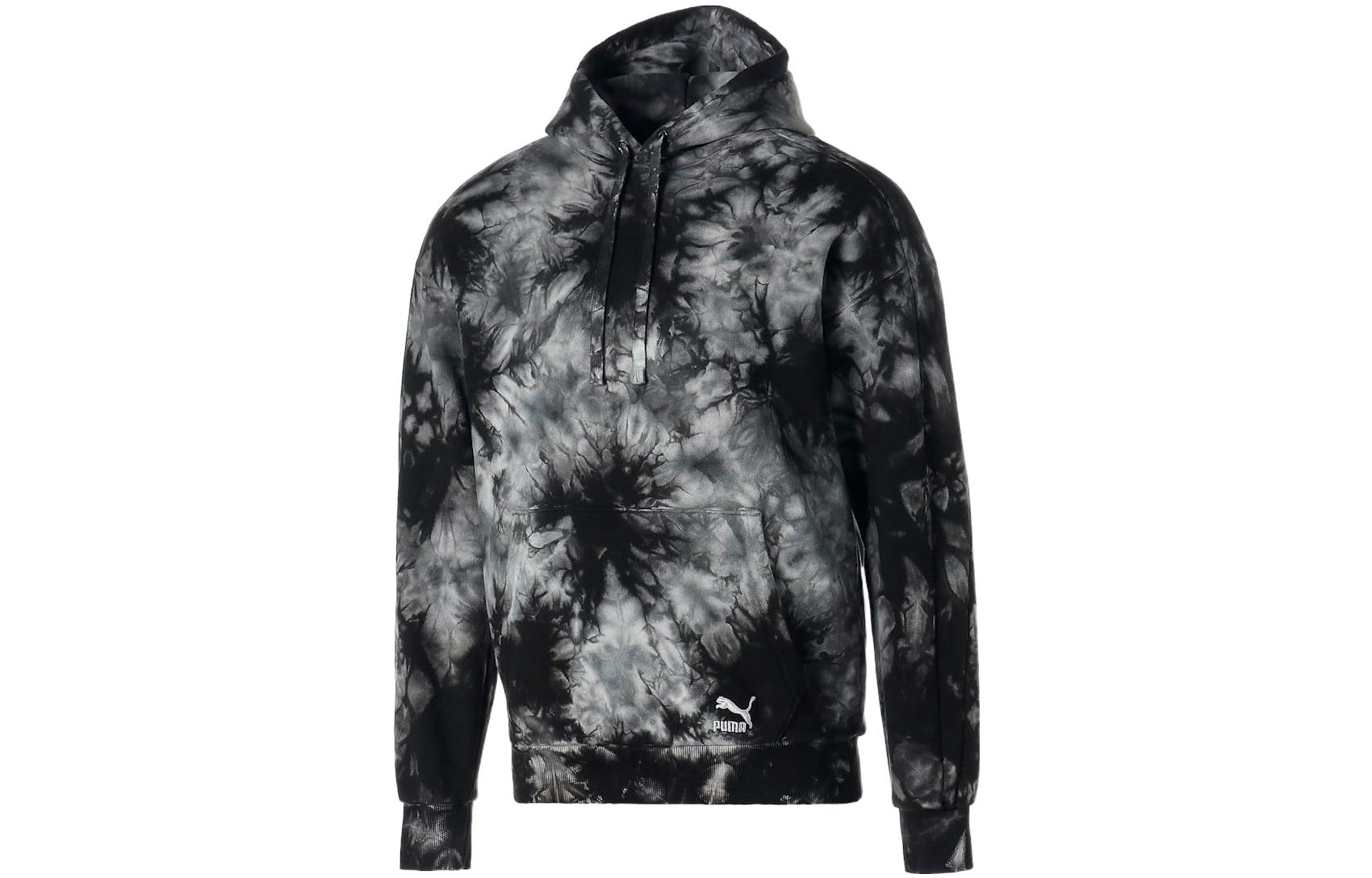 Puma Black Tie-Dye Pullover Hoodie Long Sleeve 539499-01