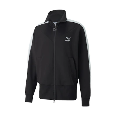 Puma Black Track Jacket with Side Stripes and High Collar Long Sleeve 536995-01