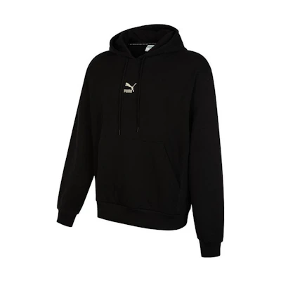Puma Black Unisex Pullover Hoodie with Solid Logo and Drawstring 539755-01
