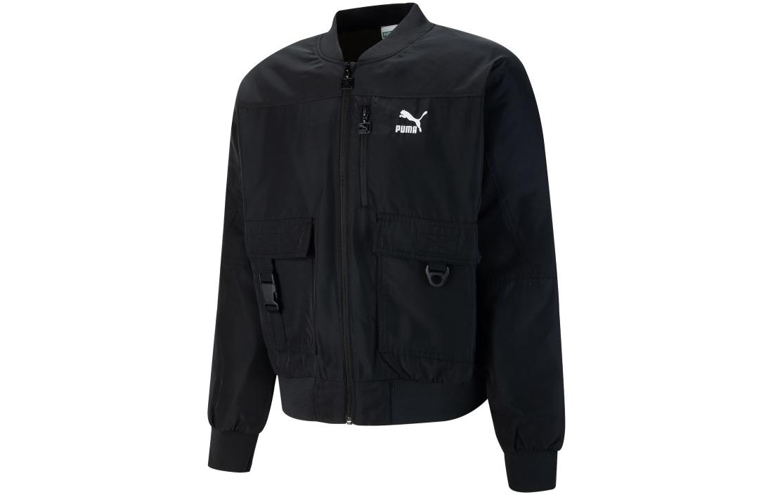 Puma Black Utility Jacket with Logo Print and Multi-Pocket Design 535584-01