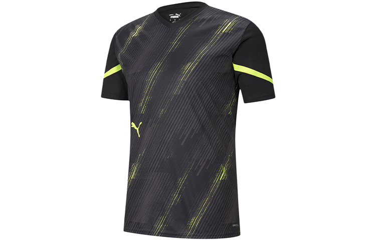 Puma Black V-Neck Printed Football Training Short-Sleeve Tee 657209-40