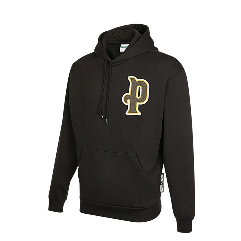 Puma Black Vintage Pullover Hoodie with Logo Print 534382-01