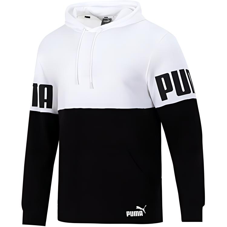 Puma Black White Logo Hoodie - Breathable Pullover Activewear 847723-02