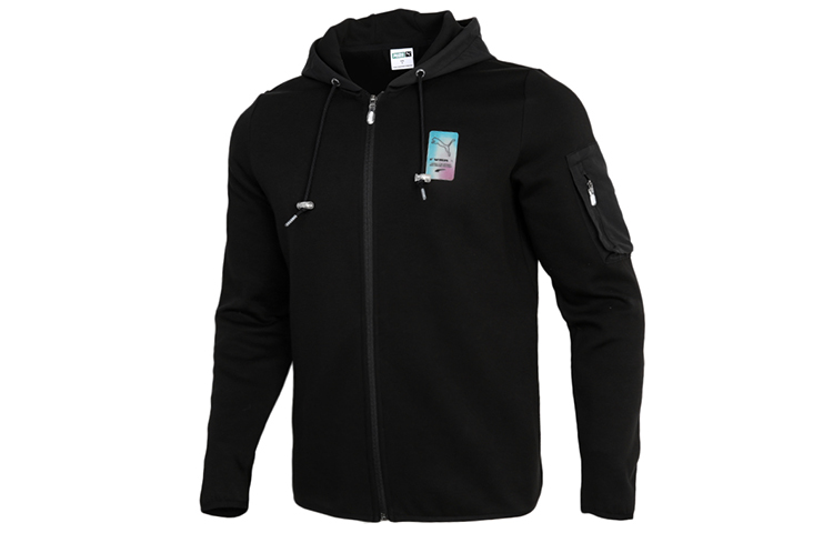 Puma Black Windproof Casual Sports Hooded Jacket 531445-01