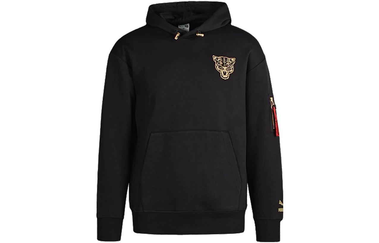 Puma Black Windproof Hooded Casual Sports Long-Sleeve Sweatshirt 536577-01
