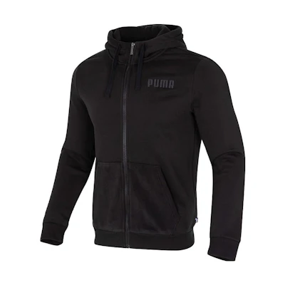 Puma Black Windproof Sports Running Training Jacket with Logo Print 846423-01