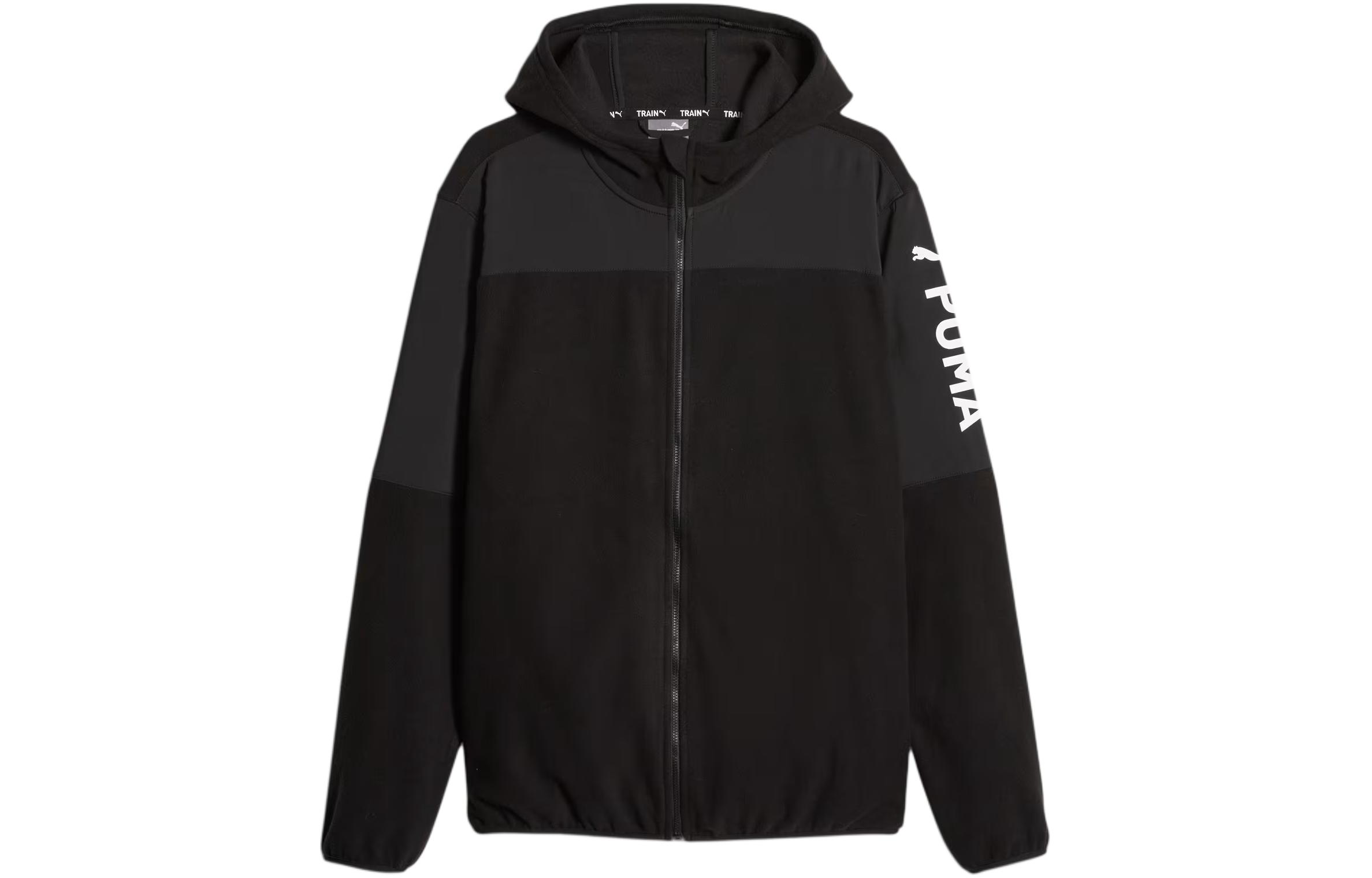 Puma Black Zip-Up Hoodie Jacket with Logo Print 524652-01