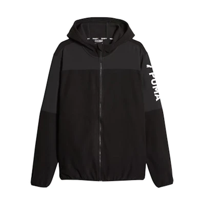 Puma Black Zip-Up Hoodie Jacket with Logo Print 524652-01
