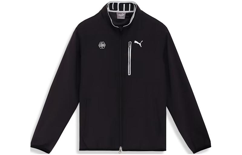 Puma Black Zip-Up Jacket with Logo Print and Stand Collar 624904-01