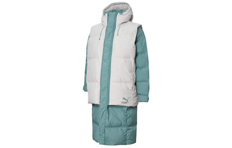 Puma Blue-Grey Winter Puffer Jacket with Hood 598317-94