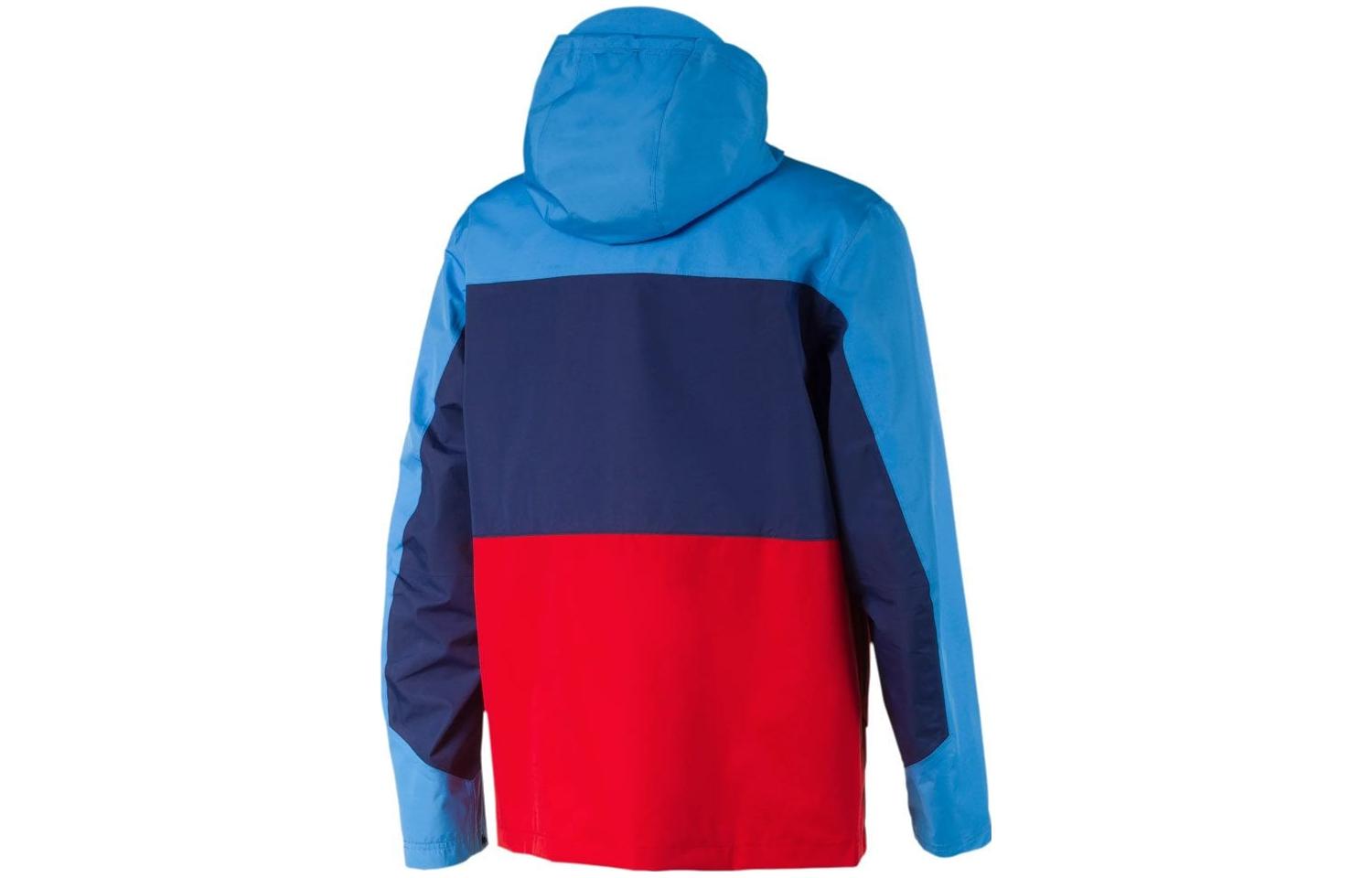 Lookbook Puma 藍色拼接logo印花拉鏈連帽外套 596083-04