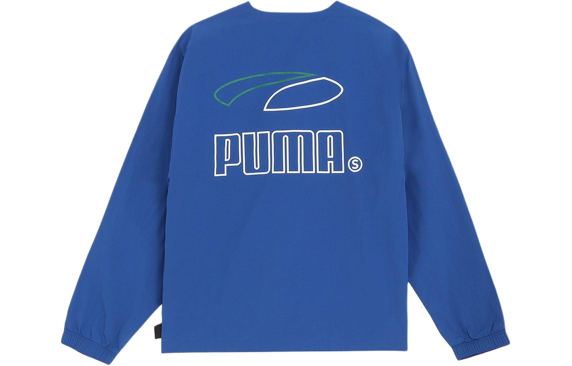 Puma Blue Crewneck Skateboarding Sweatshirt with Lettering Design 625690-17