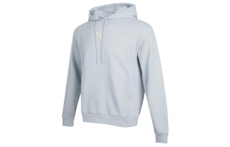 Puma Blue Drawstring Pullover Hoodie with Logo Graphic Print 539755-88