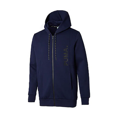 Puma Blue Hoodie with Vertical Logo Design 578000-06
