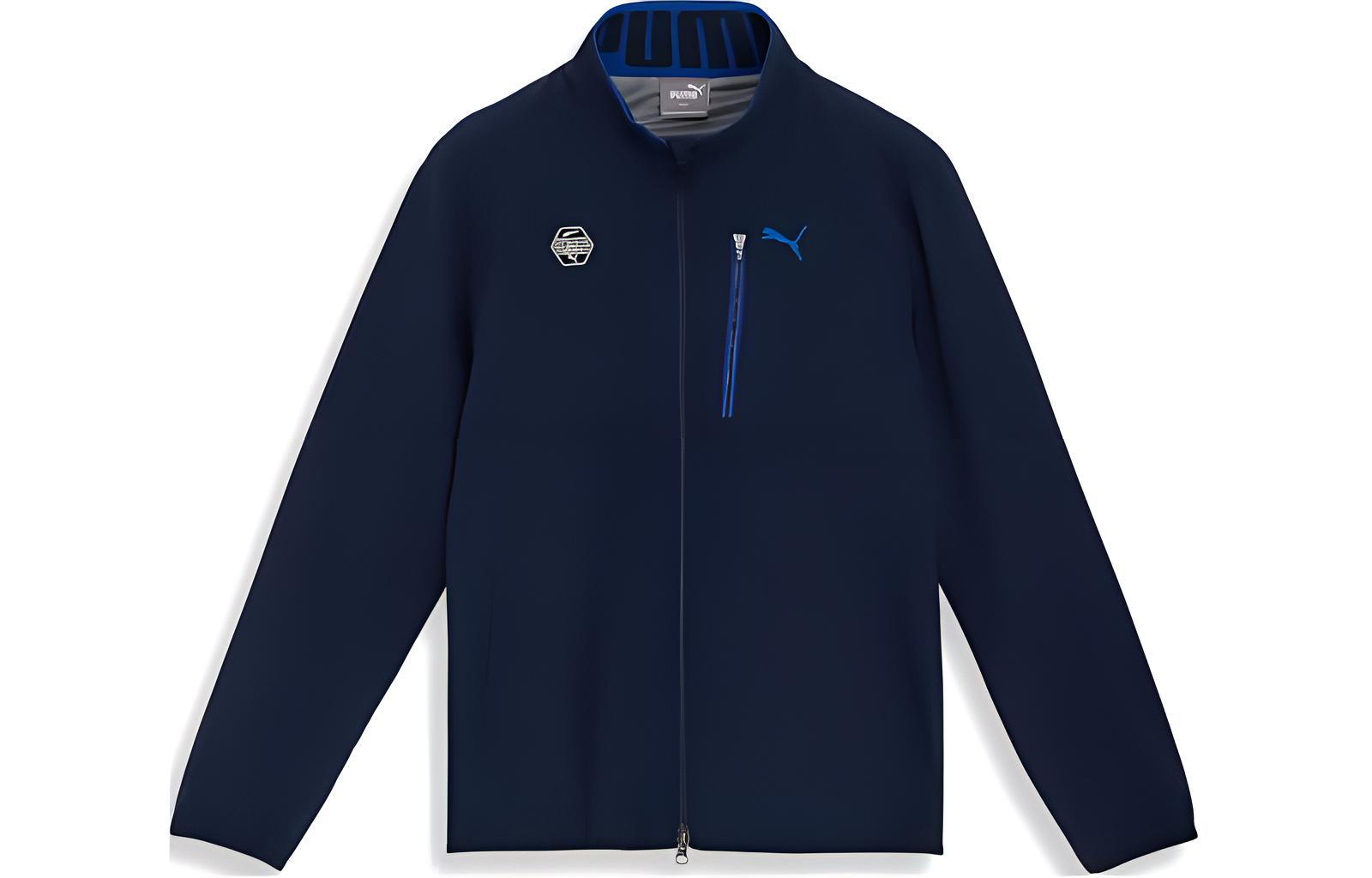 Puma Blue Logo Embroidered Letter Print Zip-Up Jacket 624904-02