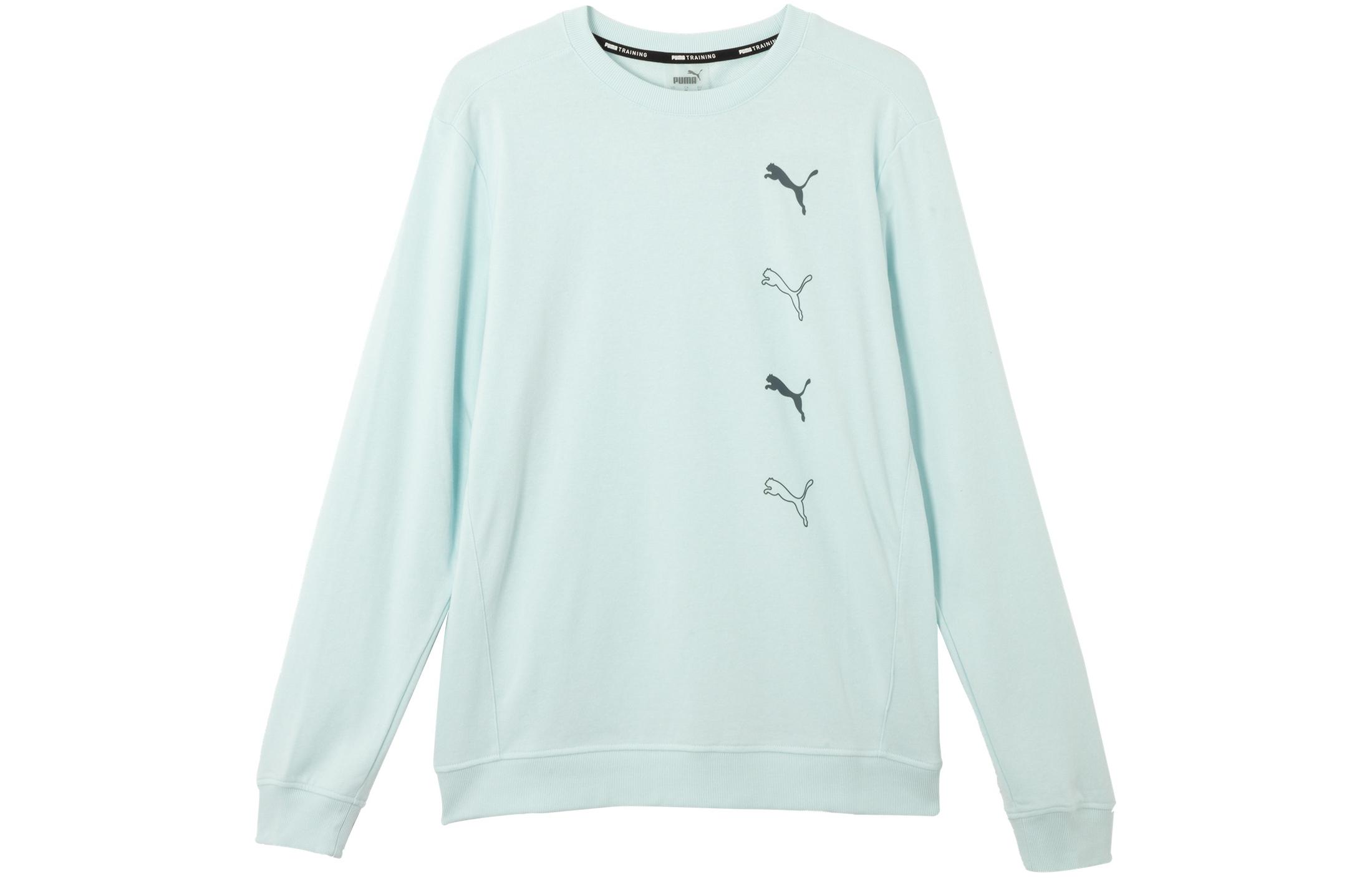 Puma Blue Logo Printed Crewneck Sweatshirt 521838-20