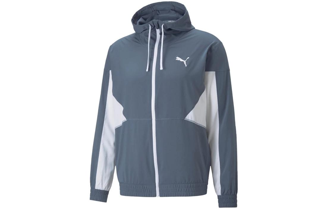 Puma Blue Patchwork Logo Hoodie Jacket 522970-18