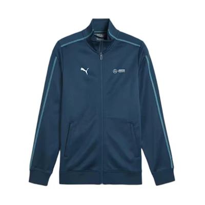 Puma Blue Track Jacket with Striped Logo Print and Stand Collar 623741-07