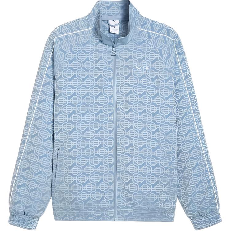 Puma Blue White All-Over Print Soft Breathable Jacket 624728-20