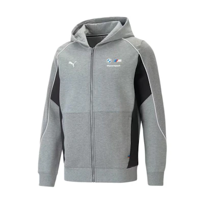 Puma BMW M Motorsport Colorblock Logo Hoodie - Grey Casual Style 538131-03