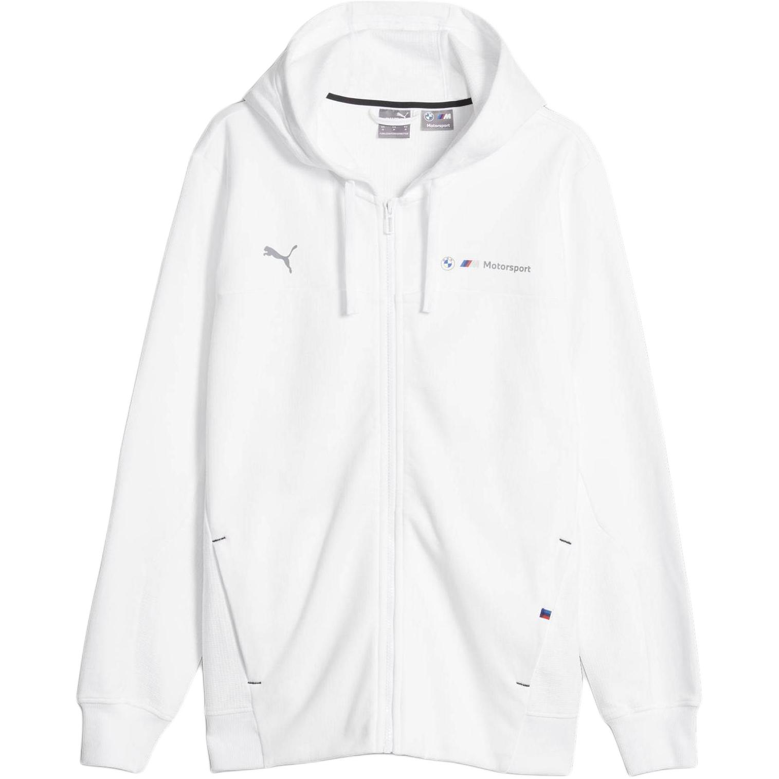 Puma BMW M Motorsport Logo Hoodie Jacket White Long Sleeve 621221-02