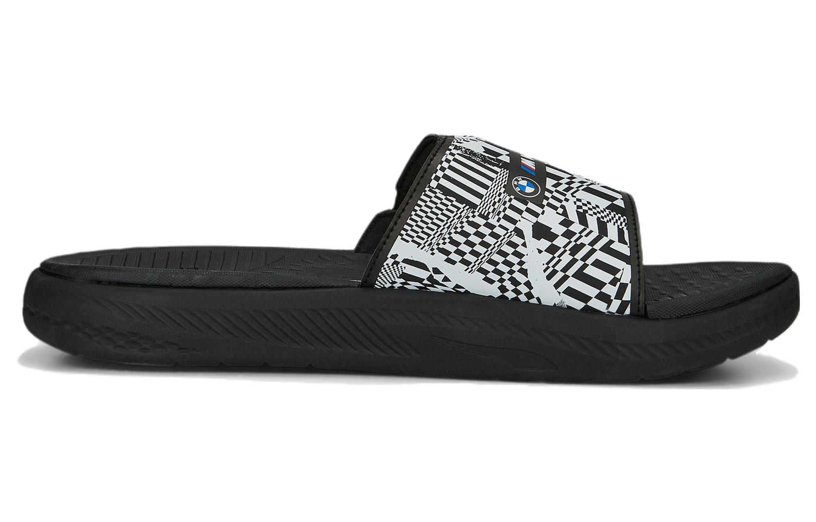 Puma BMW M Motorsport Softride Black White 'Slip-Resistant Sport Slides' 圖 2