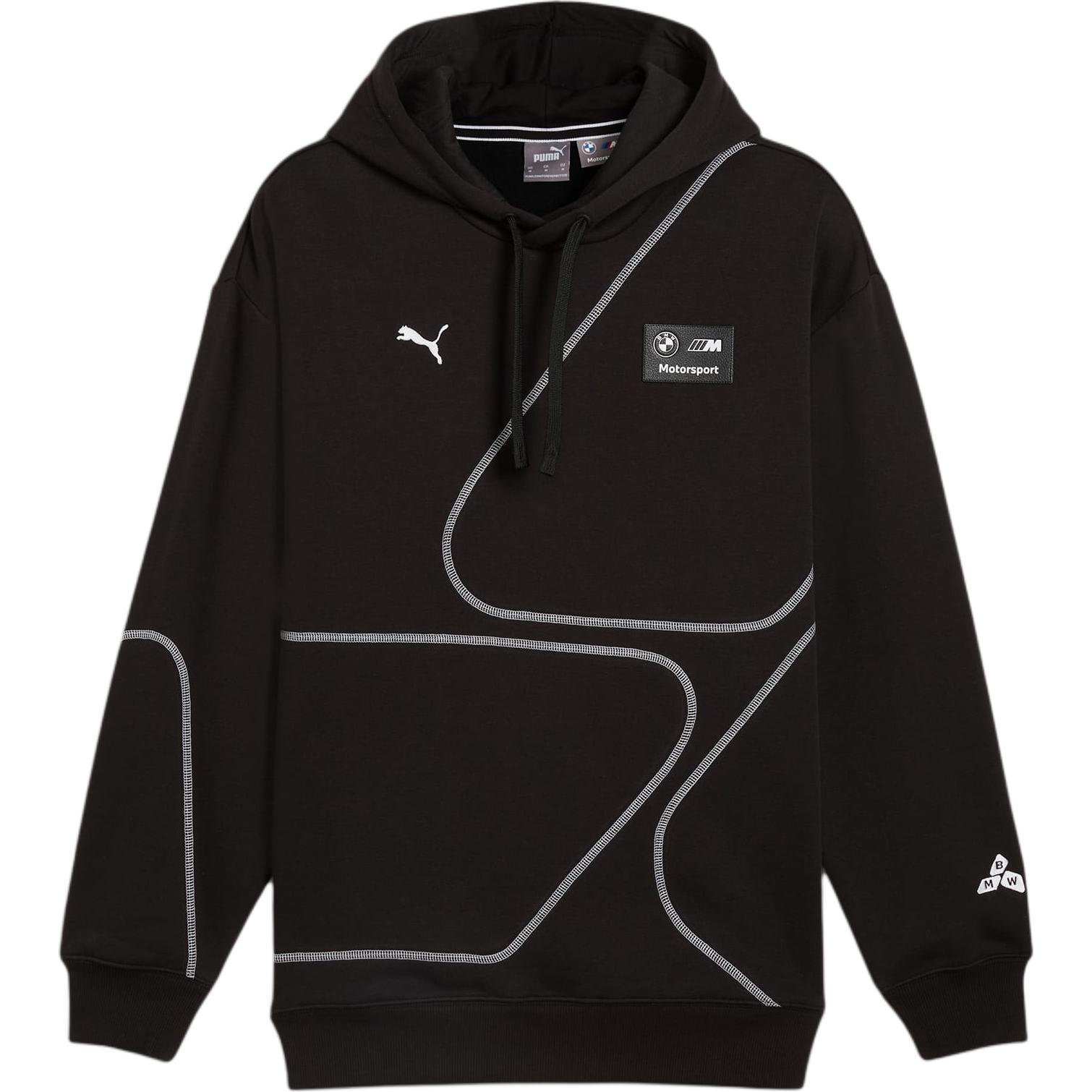 Puma BMW M Motorsport SS24 Statement Hoodie Black Logo Sweatshirt 627288-01