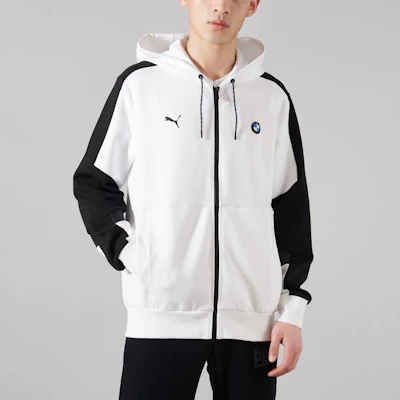 Puma BMW 賽車運動撞色連帽外套 黑白配色 596097-02 Shop Puma BMW 賽車運動撞色連帽外套 黑白配色 596097-02