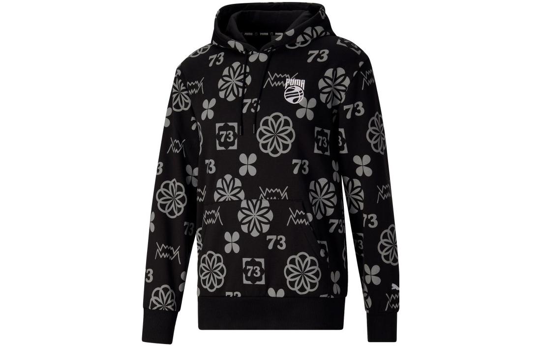 Puma Booster Clyde Print Hoodie Black Long Sleeve Pullover 536492-01