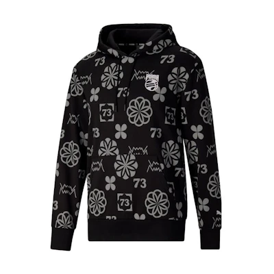 Puma Booster Clyde Print Hoodie Black Long Sleeve Pullover 536492-01