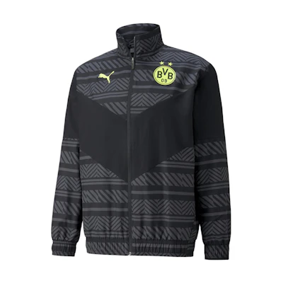 Puma Borussia Dortmund 22/23 Pre-Match Training Jacket Black Soccer Apparel 765020-05