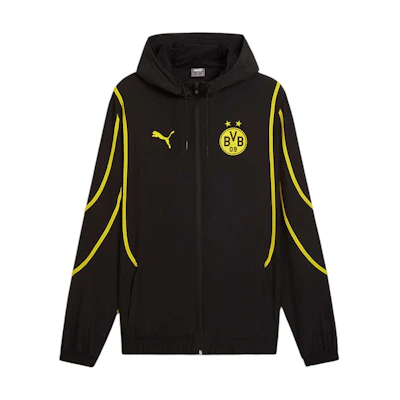 Puma Borussia Dortmund 24/25 Football Series SS24 Colorblock Hoodie Jacket Black 777601-02