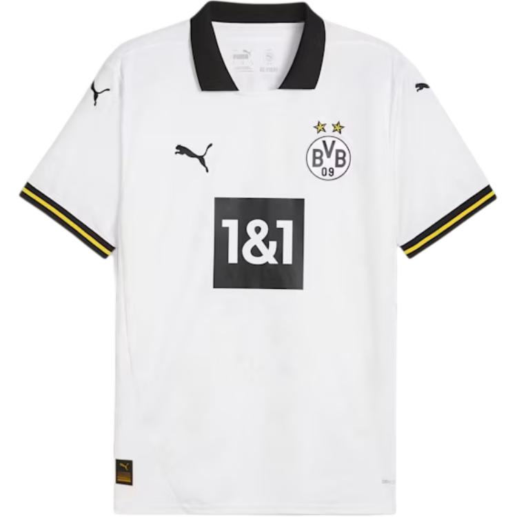 Puma Borussia Dortmund SS24 White Soft Logo Short-Sleeve Soccer Jersey 774964-03