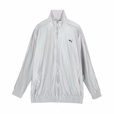 Puma Borussia Dortmund T7 Oversized Metallic Track Jacket Grey Unisex Casual Wear 627195-01