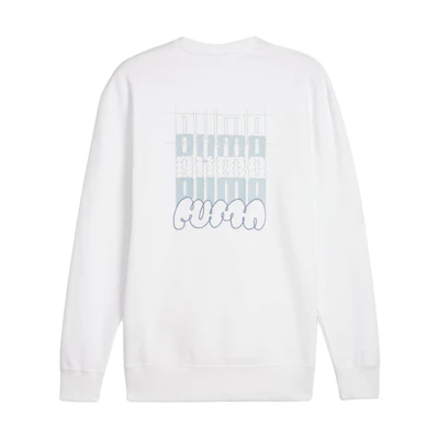 Puma BRAND LOVE Crew Embroidered Sweatshirt White Casual Long Sleeve 624301-02