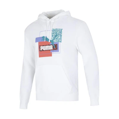 Puma Brand Love Hoodie TR Logo Graphic Pullover Sweatshirt White Autumn 537851-02