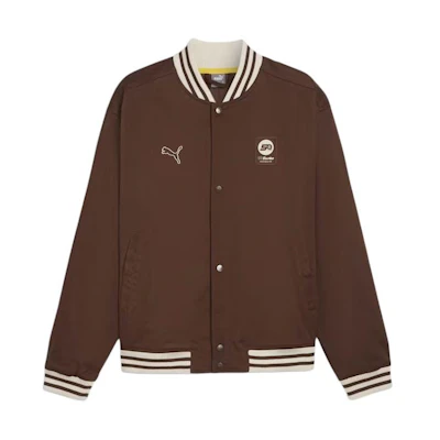 Puma Brown Casual Sports Jacket with Back Letter Print and Stand Collar 624547-05