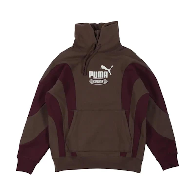 Puma Brown Hoodie with Logo Print & Long Sleeves 624077-79